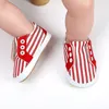 Första vandrare 0-18m födda Baby Boys Girls Soft Sole Cotton Sneakers Spädbarn Anti-slip Prewalkers Casual Canvas Shoes