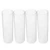 Titulares de vela 4 pcs sombra tealights capa decoração acessório simples tubo de vidro tampa copo alto borosilicato protetor