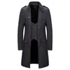 Men's Trench Coats Men Coat Washable Slim Fit Autumn Winter Solid Color Coldproof Overcoat Windproof