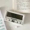 Bordsklockor digital väckarklocka skrivbord klocka för barn sovrum hem dekor temperatur snooze funktion transparent skärm
