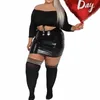 Mulheres Plus Size 4xl 5xl Saia de Couro Sexy Cintura Alta PVC Curto Mini Bodyc Saias 6XL 7XL 8XL 9XL 10XL Roupas de Tamanho Grande Novo q6AO #