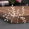 simulated Pearl Tiaras Hair Comb Wedding Bridal Hair Accories Crystal Hairband Hair Clip Jewelry Stick Sier Color Headpiece Y2LQ#