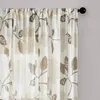 Lism Japan Curtain for Living Room Print Flowers Short Sheers Windows Bedroom Half Tulle Kitchen Window Treatment Drapes 240321