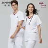 Anno White Scrubs Set Antistatico Profial Abbigliamento medico Uniformi del personale infermiera con 1% Cduttivo Filo tuta da lavoro ospedaliera Q3kC #
