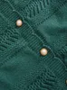 Onelink Luxe Suède Hertenwol Plus Size Vrouwen Single Breasted Butt Up Groen Vest Trui Oversize Kleding Herfst Winter O9UD #