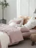 寝具セット洗浄されたコットンプレーングライドプレミアムシンプルセットスキン掛け布団カバーベッドシート枕カバーのための超柔らかい通気性