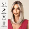 Perruques courtes marron ombré blond Cosplay perruques synthétiques droites pour femmes noires résistant à la chaleur fête d'halloween cheveux naturels quotidiens