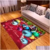 Teppiche Nordic für Wohnzimmer 3D Flanell Druckmuster Schlafzimmer Teppich Kinder Teppich Rutschfeste dekorative Nachttischmatte 210317 Drop Deliv DH5Z9