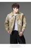 Herrjackor 2024 Pinli Autumn Ankomst Jacquard Flip Collar Jacket Daisy Oil Målning Retro Casual Fashion Coat B233104037