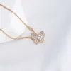 Designer merk van vlinder Volledige diamanten ketting dames mode veelzijdige editie met inbedden hoogwaardige liefdeskraagketen