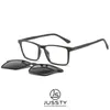 선글라스 프레임 안경의 사각형 자기 클립 프레임 남성 처방 광학 근육 안경 편광