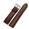 Bracelets pour tout bracelet luxueux, véritable bracelet en peau de Crocodile, 18mm, 19mm, 20mm, 21mm, 22mm, noir et marron, H240330
