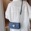 Nieuwe Fi Vrouwen Onderarm Schoudertassen Vintage Trendy Denim Crossbody Tas Vrouwelijke Koppelingen Keten Meisjes Dames Menger Handtas Z8ds #