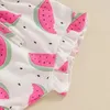 Clothing Sets Born Baby Girl Summer Clothes Set Sleeveless Watermelon/Floral Print Strap Romper And Shorts Lovely 2PCS Toddler Outfits