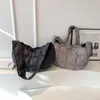 Mini bolso de hombro con cordón para mujer, Bolso pequeño acolchado de Color sólido para axila, bolso de mano informal Hobo acolchado de gran capacidad