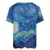 абстрактное небо футболка Ван Гог Звездная ночь модные футболки с коротким рукавом уличная одежда футболки женские сексуальные топы с принтом плюс размер 7XL 8XL X2pu #