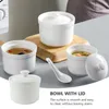 Bowls Ceramic Stew Pot Soup Holder Bowl With Lid Kitchen Tableware Home Supply Mini Pan