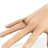 Bröllopsringar Huitan Witch Ring Unique Black Stone Prong Seting Twist Band Design Rose Gold Color Women Engagement Finger Rings Wholesale 24329