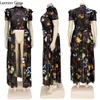 lem gina plus size women tie dye mesh shile see for puff high split maxi dr styleブラウスシャツトップ