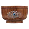 Bowls Evil Eyes Pattern Wood Bowl Container Decorative Wooden Milk