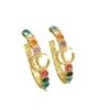 2023 Nouveau Hoop Color Diamond Hoop Huggie boucles d'oreilles aretes orecchini personnalité de la mode grand cercle boucles d'oreilles femmes fête de mariage bijoux de créateur cadeaux paty