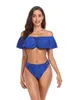 Women's Swimwear Two Piece Bikini Strapless Backless Ruffle Swimsuit Swimming Women Bikinis Summer Vintage Beach Bathing Suit