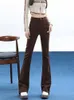 Damesjeans ueteey zwart hoog taille flare dunne broek streetwear broek y2k mode 2024 vintage slanke denim moeder