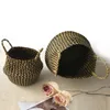 Opbergcontainer Box Basket Opvouwbare Handgemaakte Huis Tuin Bloempot Rieten Rotan Stro Planter Wasserij 240318