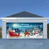 Tapestres Tapestry Blanket requintado estilo de natal capa da porta de garagem com rico decoração de decoração de festa colorida