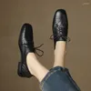 Casual Schoenen Lente Schapenvacht Loafers Vrouw Dikke Hakken Vierkante Neus Voor Vrouwen Zachte Pumps Zaptos De Mujer