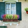 Dekorativa blommor QSM 2st konstgjorda vete utomhus UV -resistent No Fade Faux Plast Plants Garden Window Box Decorating