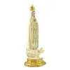 Dekorativa figurer Our Lady of Fatima Blessed Virgin Mother Mary Katolska religiösa gåvor 8 tum färgade hartsstaty Figurin