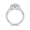 Cluster Ringen R3-0072 Lefei Mode Luxe Trendy Klassieke Moissanite Eenvoudige Ronde Ring Voor Charme Vrouwen S925 Zilveren Feest Elegante Sieraden