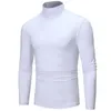 Sweatwear Mens Underwear Casual Turtleneck Long Sleeve Tops Pullover TShirt Elastic Clothing Basic Solid Color 240321