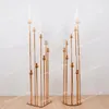 Party Decoration Tall Centerpieces Gold Vase Cylinder Pedestal Stands Display For Tables Metal High Vases Column Geometric Flower Stan Dhejx