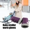 Części do wózka ręka mufka wyjątkowo długie wyściełane rękawiczki na zimną pogodę wózek zimowy spacery na świeżym powietrzu