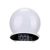Zegary stołowe budziki projekcyjne światło 20 poziomów jasność podwójne alarmy FM Radio USB muzyka odtwarzacz Sunrise dla dzieci