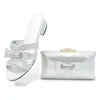 Dress Shoes Fashion Italian Shoe And Bag Set 2024 Nigerian Women Party Decorated With Rhinestone Plus Size Luxury