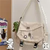 fi unisex büyük kapasiteli omuz çantası Japon harajuku rozet ile rozet Menger çanta genç öğrenci crossbody kitap Cambridge B K9n3#