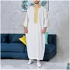 エスニック服メンズジュバホワイトマンKaftan Jabador Gandoura 2024刺繍男性
