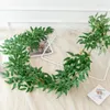 Dekorativa blommor 200 cm Artificial Willow Leaves Vines - Fake Silk Hanging Plant String for Green Long Leaf Cane Home Wedding Room Deco