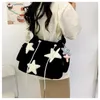 Shoulder Bags Large Capacity Cute Star Pattern Corduroy Crossbody Bag Casual Tote Lady Simple Girl School Bookbag Travel Handbag