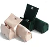 Storage Bags Snap Rings Stud Earrings Boxes Green Beads Flannel Couple Mini Convenience 6 3 4cm Colors Cute Ins