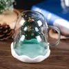 Vinglasglasögon jul önskar kopp ins tecknad dubbel lager glas söt gåva med lock vatten hemanvändning