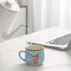 Mugs Christmas Ceramic Cups Cartoon Coffee Cup Baking Shop Dessert Breakfast Children's Decor Gifts Elk Creative Gift For Home