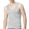 2024 Tops Mens Close-fitting Vest Fitness Elastic Casual Square Collar Breathable H Type Cotton Solid Undershirts Male Tanks 240321