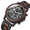 Lyxvarumärke Mens Wood Quartz Wrist Watch Men Sport Waterproof Watch Man Chronograph Träklockor246r