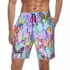 Pantalones cortos para hombres Tablero de verano Mariposa dorada Correr Lindo Animal Impreso Playa Diversión Secado rápido Troncos de natación Tallas grandes 3XL