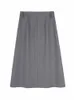 Gibsie Plus Size College Style Middle Split Maxi LG Skirt Fall Fall Korean High WAIST WORK CASUAR STRAIGHT A-LANESKIRTS40GB＃