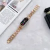 Correa de accesorios de pulsera de Miband para Xiaomi Mi Band 8 7 6 5 4 3 Reemplazo de pulsera de relojes inteligentes Cadena de aleación zínica Slim